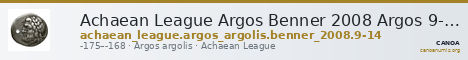Achaean League Argos Benner 2008 Argos 9-14 — CANOA