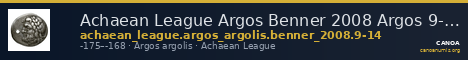 Achaean League Argos Benner 2008 Argos 9-14 — CANOA
