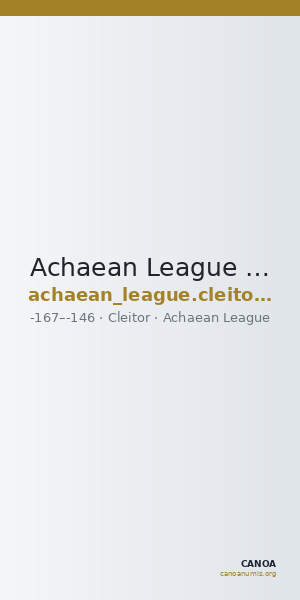 Achaean League Cleitor Benner 2008 Kleitor 1-2 — CANOA