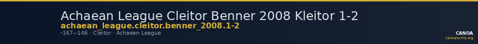 Achaean League Cleitor Benner 2008 Kleitor 1-2 — CANOA