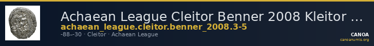 Achaean League Cleitor Benner 2008 Kleitor 3-5 — CANOA