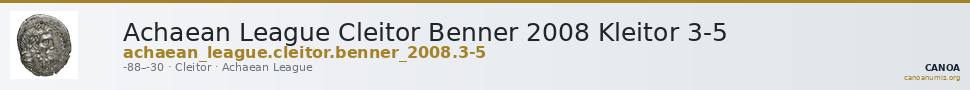 Achaean League Cleitor Benner 2008 Kleitor 3-5 — CANOA