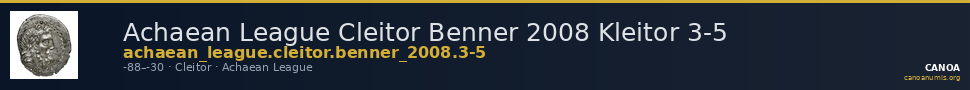 Achaean League Cleitor Benner 2008 Kleitor 3-5 — CANOA