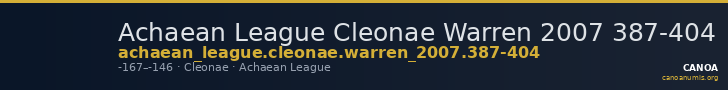 Achaean League Cleonae Warren 2007 387-404 — CANOA