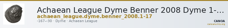 Achaean League Dyme Benner 2008 Dyme 1-17 — CANOA