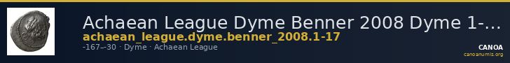Achaean League Dyme Benner 2008 Dyme 1-17 — CANOA