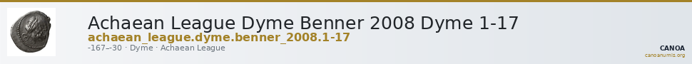Achaean League Dyme Benner 2008 Dyme 1-17 — CANOA