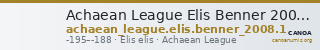 Achaean League Elis Benner 2008 Elis 1-15 — CANOA