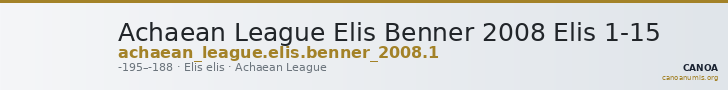Achaean League Elis Benner 2008 Elis 1-15 — CANOA