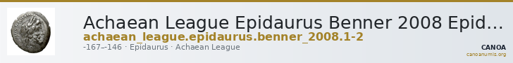 Achaean League Epidaurus Benner 2008 Epidauros 1-2 — CANOA