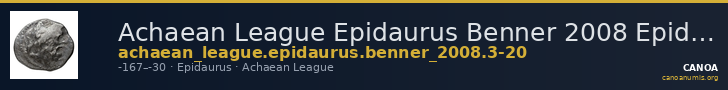 Achaean League Epidaurus Benner 2008 Epidauros 3-20 — CANOA