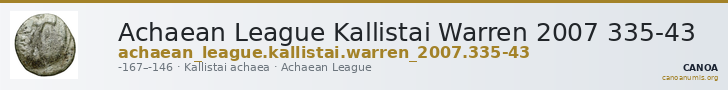 Achaean League Kallistai Warren 2007 335-43 — CANOA