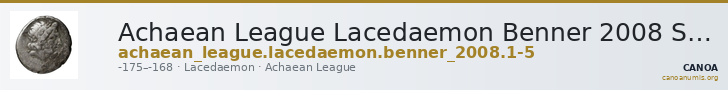 Achaean League Lacedaemon Benner 2008 Sparta 1-5 — CANOA