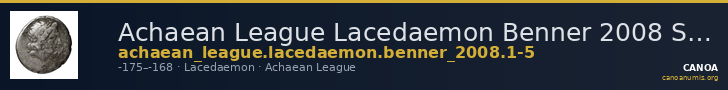 Achaean League Lacedaemon Benner 2008 Sparta 1-5 — CANOA