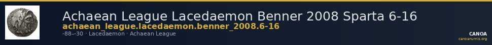 Achaean League Lacedaemon Benner 2008 Sparta 6-16 — CANOA