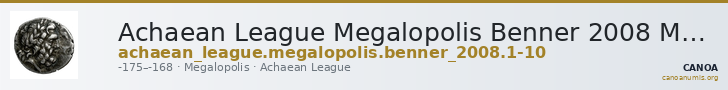 Achaean League Megalopolis Benner 2008 Megalopolis 1-10 — CANOA