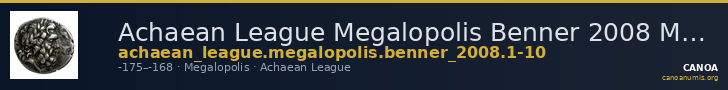 Achaean League Megalopolis Benner 2008 Megalopolis 1-10 — CANOA