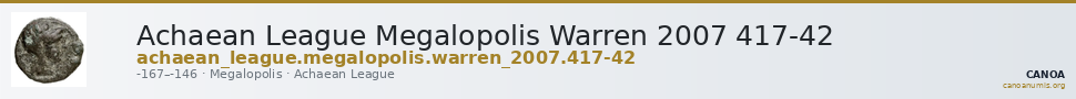 Achaean League Megalopolis Warren 2007 417-42 — CANOA