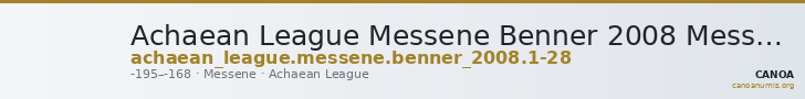 Achaean League Messene Benner 2008 Messene 1-28 — CANOA