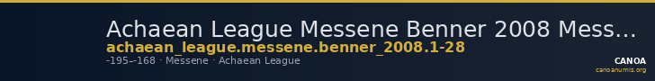 Achaean League Messene Benner 2008 Messene 1-28 — CANOA