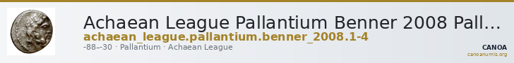 Achaean League Pallantium Benner 2008 Pallantion 1-4 — CANOA