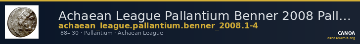 Achaean League Pallantium Benner 2008 Pallantion 1-4 — CANOA
