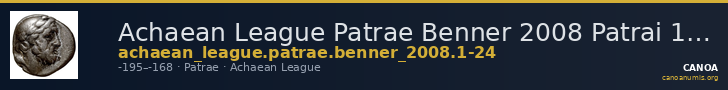 Achaean League Patrae Benner 2008 Patrai 1-24 — CANOA