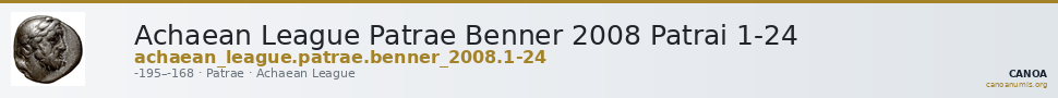 Achaean League Patrae Benner 2008 Patrai 1-24 — CANOA
