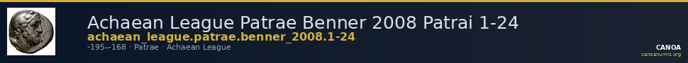 Achaean League Patrae Benner 2008 Patrai 1-24 — CANOA