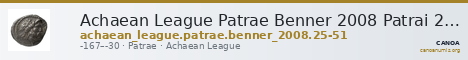 Achaean League Patrae Benner 2008 Patrai 25-32 — CANOA