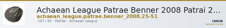 Achaean League Patrae Benner 2008 Patrai 25-32 — CANOA
