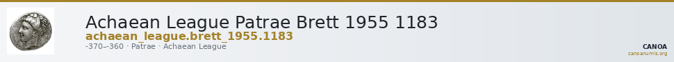 Achaean League Patrae Brett 1955 1183 — CANOA