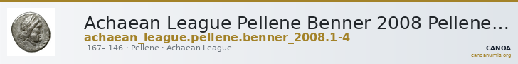 Achaean League Pellene Benner 2008 Pellene 1-4 — CANOA
