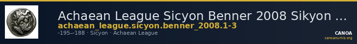 Achaean League Sicyon Benner 2008 Sikyon 1-3 — CANOA
