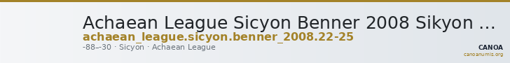 Achaean League Sicyon Benner 2008 Sikyon 22-25 — CANOA