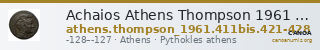 Achaios Athens Thompson 1961 411bis, 421-428 — CANOA