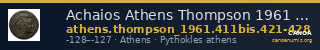 Achaios Athens Thompson 1961 411bis, 421-428 — CANOA