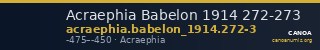 Acraephia Babelon 1914 272-273 — CANOA