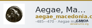 Aegae, Macedon CNG Electronic 321 (2014) Lot 22 — CANOA