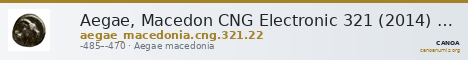 Aegae, Macedon CNG Electronic 321 (2014) Lot 22 — CANOA