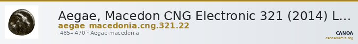Aegae, Macedon CNG Electronic 321 (2014) Lot 22 — CANOA