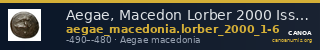Aegae, Macedon Lorber 2000 Issues 1-6 — CANOA