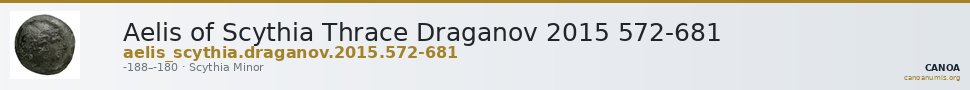 Aelis of Scythia Thrace Draganov 2015 572-681 — CANOA