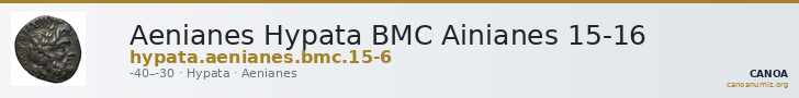 Aenianes Hypata BMC Ainianes 15-16 — CANOA