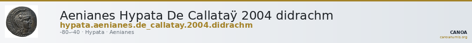 Aenianes Hypata De Callataÿ 2004 didrachm — CANOA