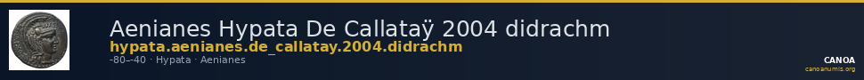 Aenianes Hypata De Callataÿ 2004 didrachm — CANOA