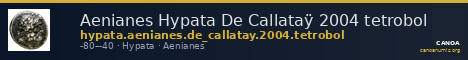 Aenianes Hypata De Callataÿ 2004 tetrobol — CANOA