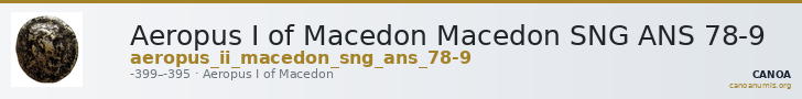 Aeropus I of Macedon Macedon SNG ANS 78-9 — CANOA