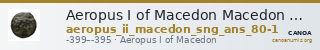 Aeropus I of Macedon Macedon SNG ANS 80-1 — CANOA