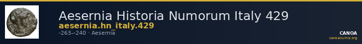 Aesernia Historia Numorum Italy 429 — CANOA